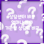 상담센터 비용 얼마나 들까 | 기관별 상담료 비교