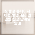 노동청 홈페이지 이용 방법 | 온라인 민원 신청 단계별 안내