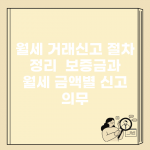월세 거래신고 절차 정리 | 보증금과 월세 금액별 신고 의무
