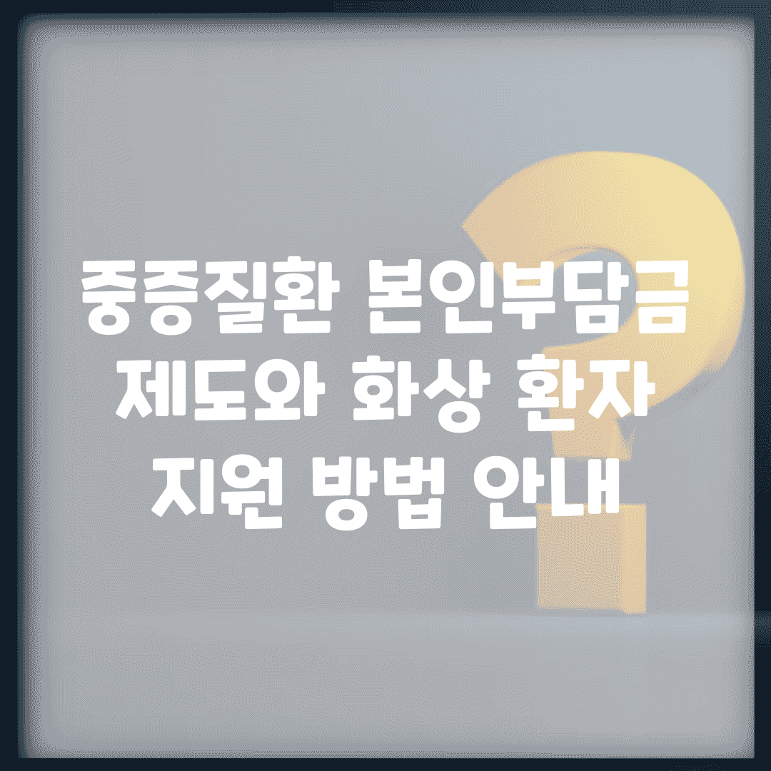 중증질환 본인부담금 제도와 화상 환자 지원 방법 안내