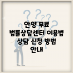 안양 무료 법률상담센터 이용법 | 상담 신청 방법 안내