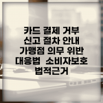 카드 결제 거부 신고 절차 안내 | 가맹점 의무 위반 대응법 | 소비자보호 법적근거