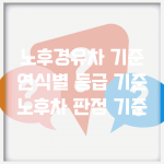 노후경유차 기준 | 연식별 등급 기준 | 노후차 판정 기준