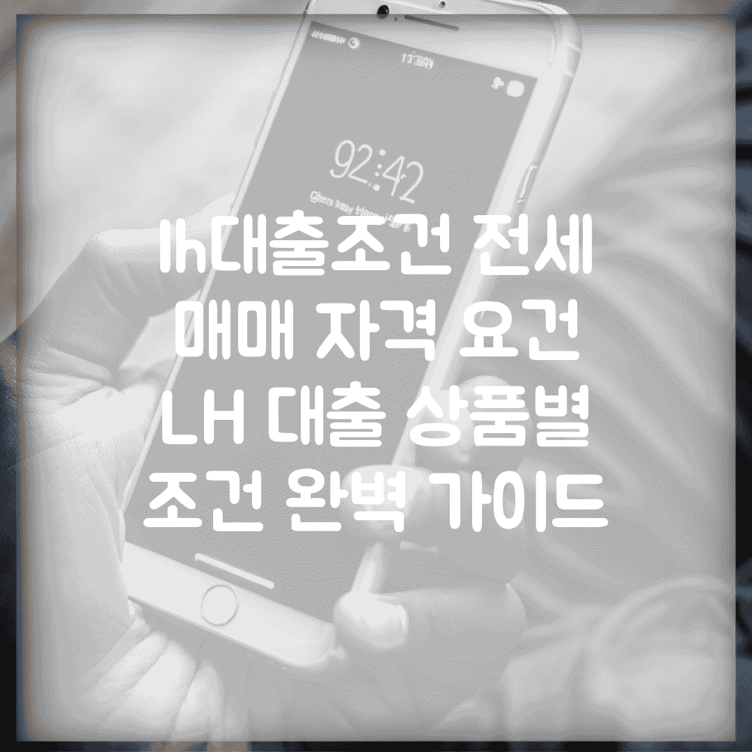 lh대출조건 전세 매매 자격 요건 | LH 대출 상품별 조건 완벽 가이드