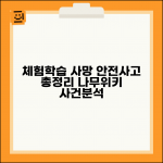 체험학습 사망 나무위키 사건 정리 | 체험학습 안전사고 사례 분석 총정리
