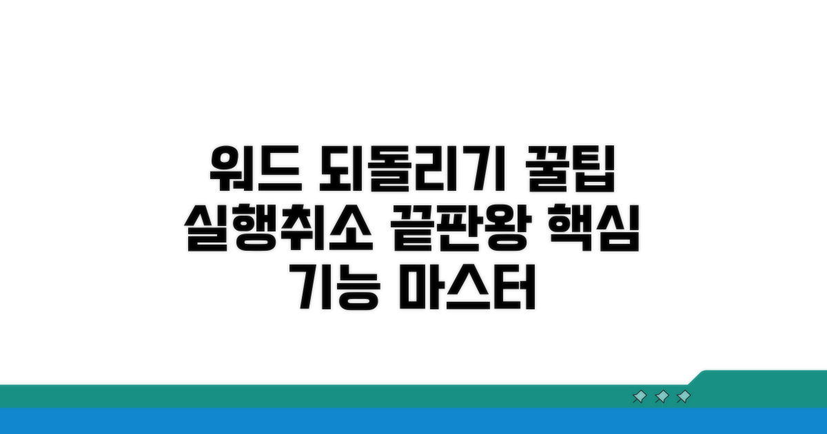 워드 되돌리기: 실행취소 완벽 가이드