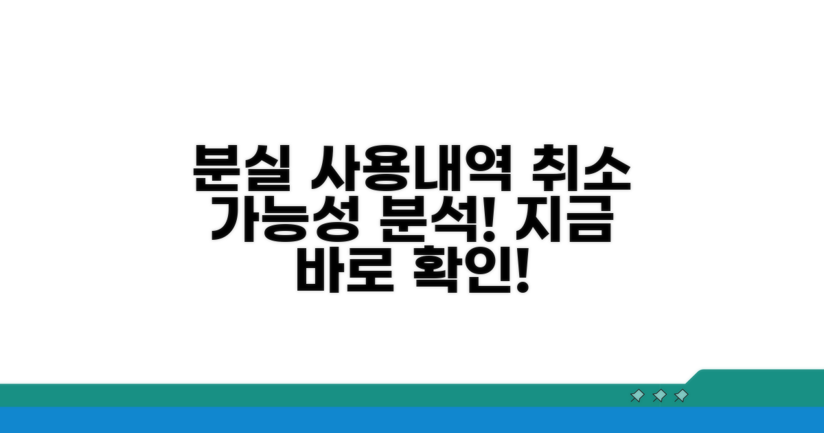 분실 전 사용내역 취소 가능성 분석
