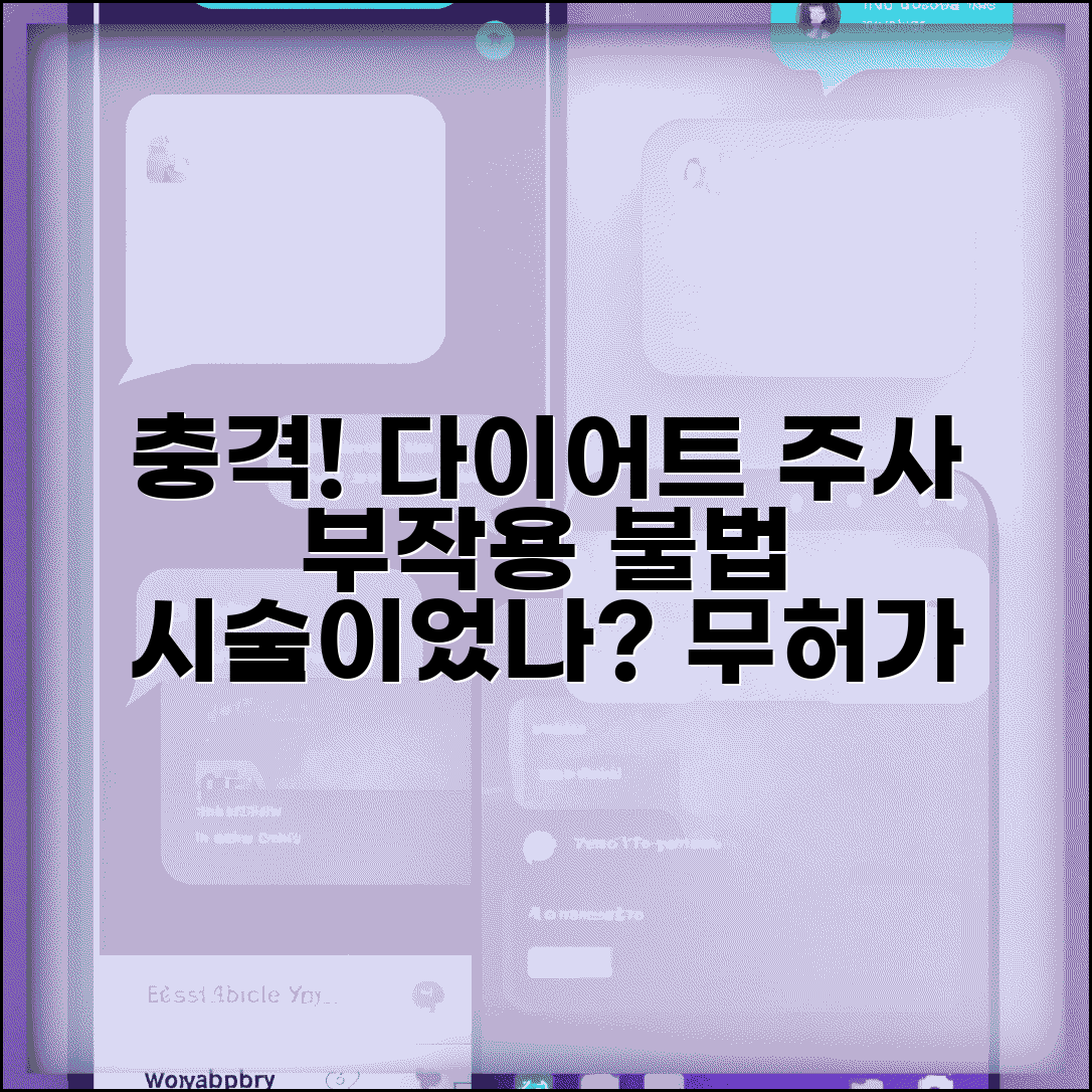 다이어트 주사 맞고 부작용 생겼는데 불법 시술이었나요 | 다이어트 주사 | 무허가 시술 | 신고
