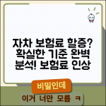 자차 수리 보험료 할증 기준 | 자차 처리 시 보험료 인상 완벽 분석
