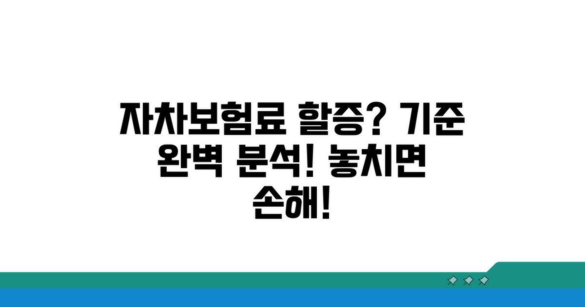 자차 수리 보험료 할증 기준 완벽 분석