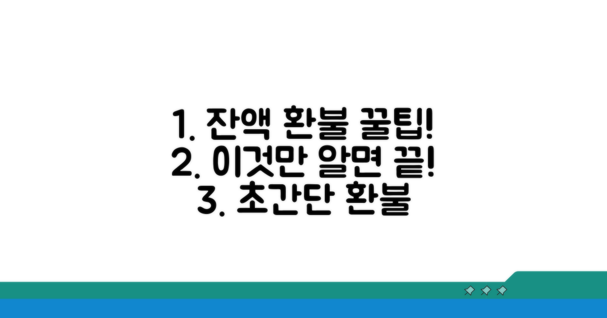 잔액 환불, 이것만 알면 끝!