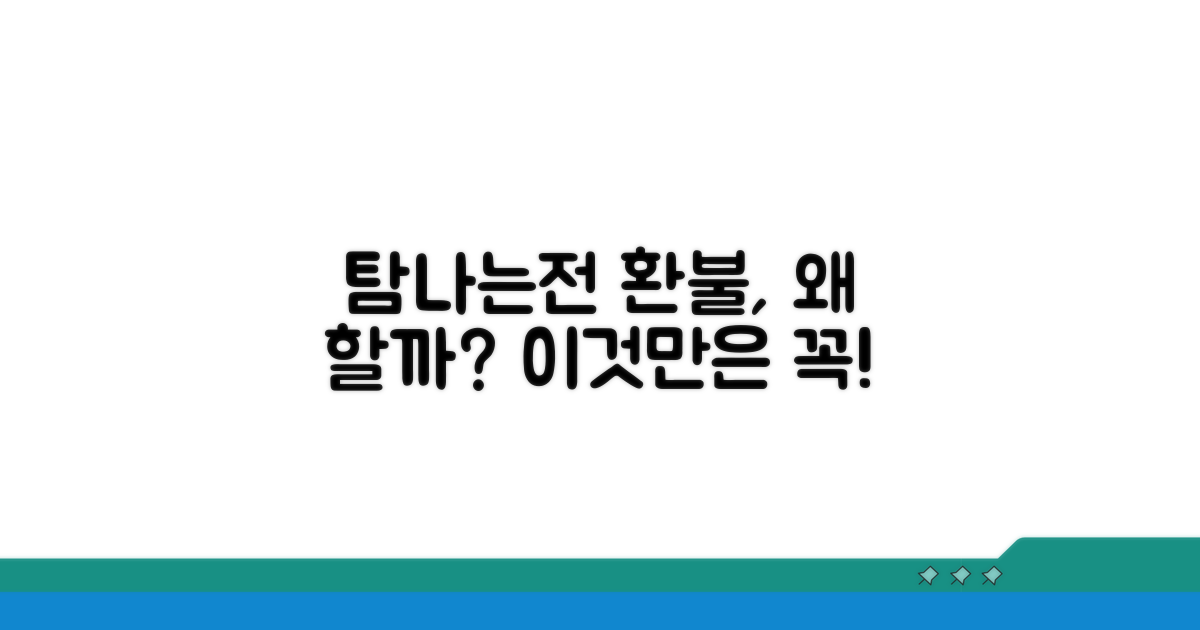 탐나는전 환불, 왜 필요할까?