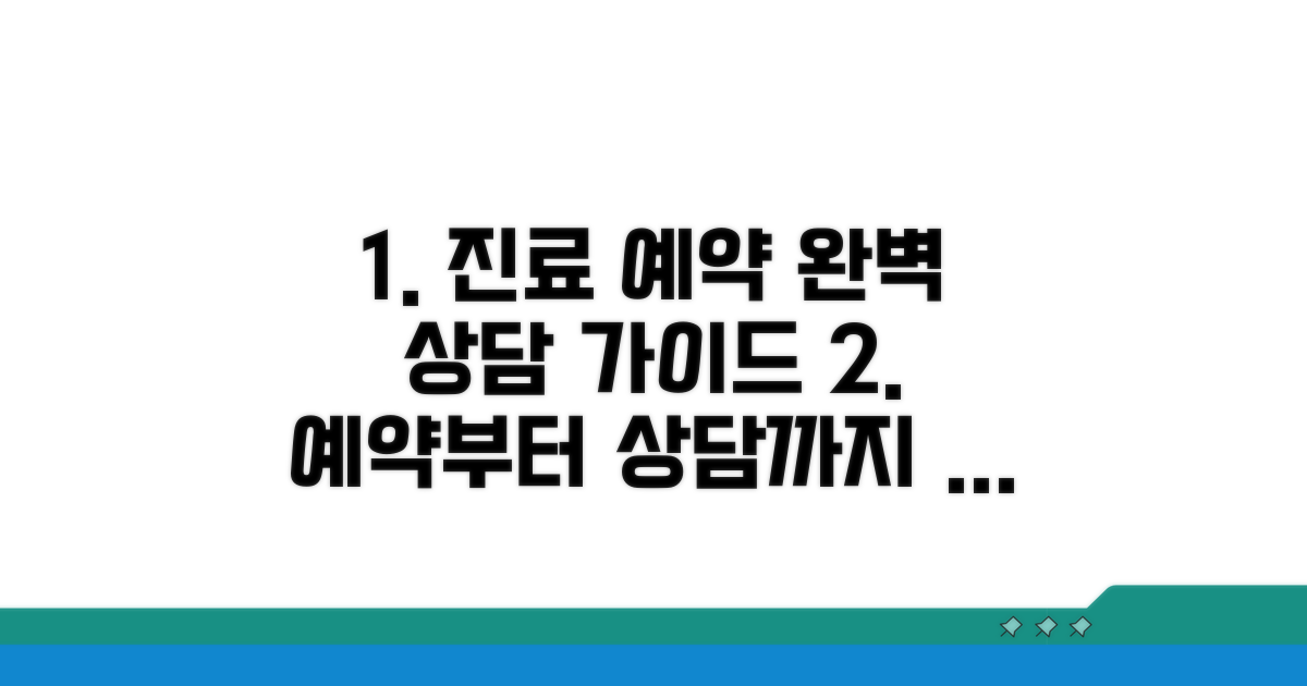 진료 예약부터 상담까지 완벽 가이드