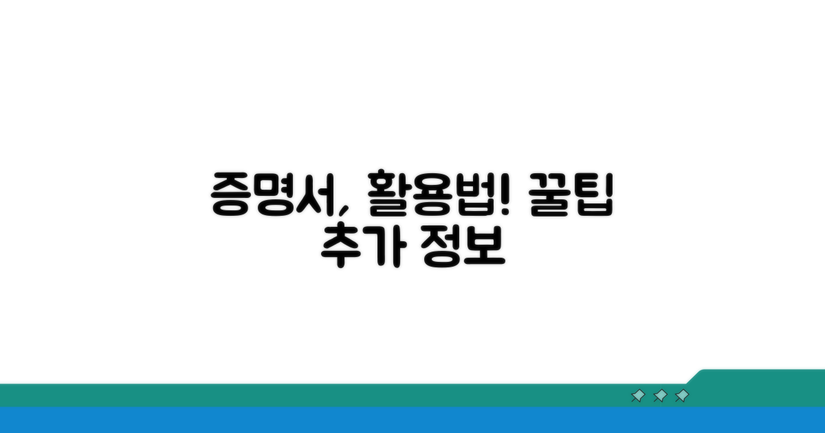 증명서 활용과 추가 정보