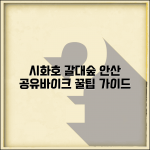 안산 공유 자전거 시화호 갈대습지 코스 이용 가이드