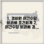 경비원 야간수당 비과세 적용 조건 및 회계처리