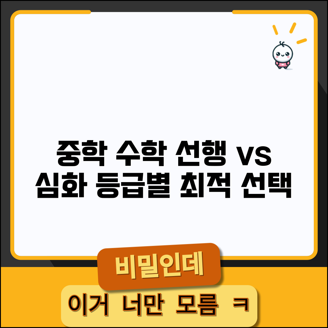 중학생 수학 학원 선행 vs 심화 진도 | 커리큘럼 등급별 최적 선택 가이드
