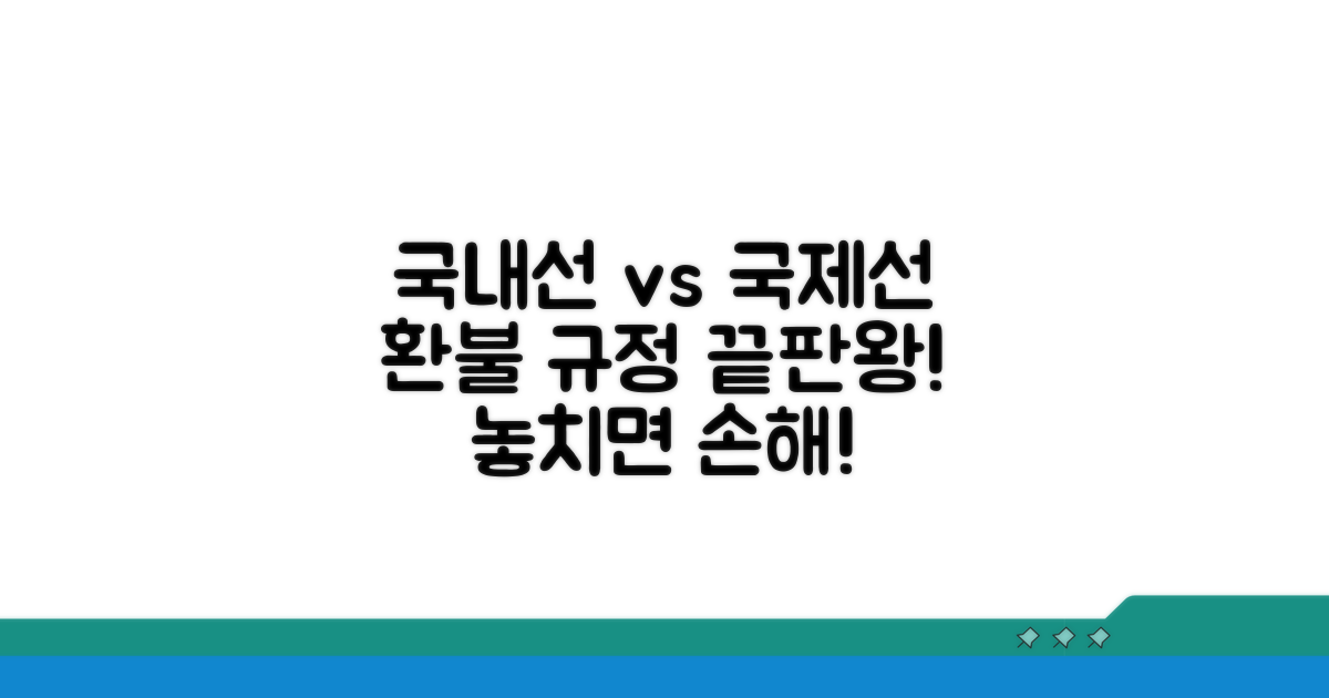 국내선, 국제선 환불 규정 비교
