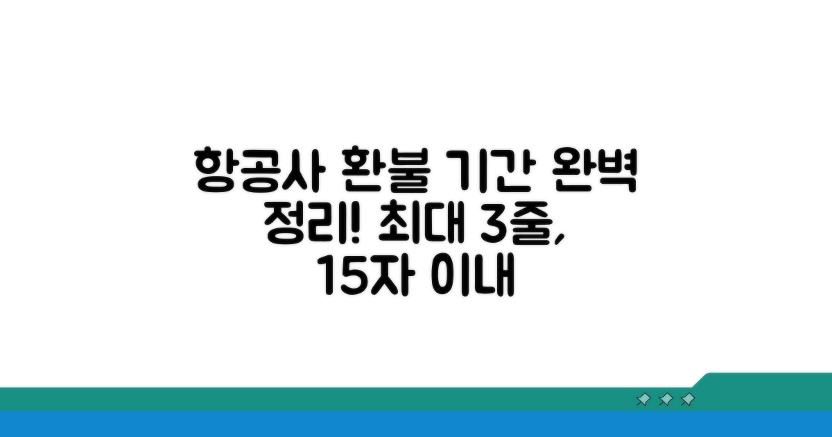 항공사별 환불 기간 총정리