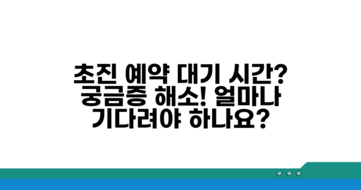 초진 예약, 얼마나 기다려야 할까?