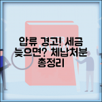 세금 연체하면 언제 압류될까 | 지방세 국세 독촉장 발송과 체납처분 알아보기