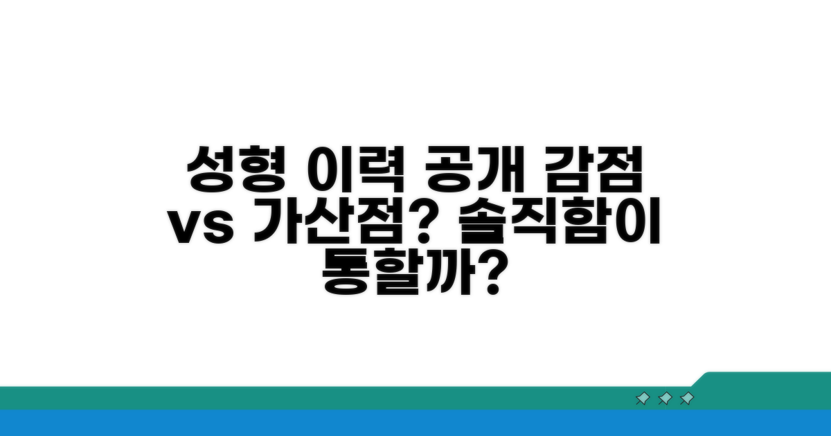 성형 이력 공개 시 감점 여부