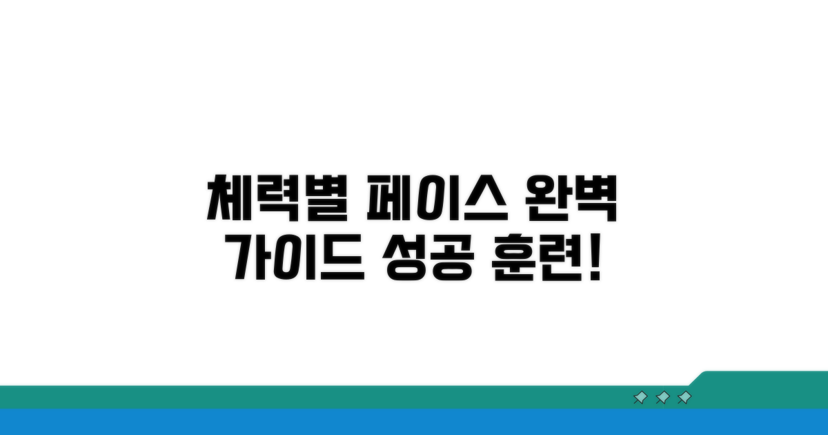 체력 수준별 페이스 설정 가이드