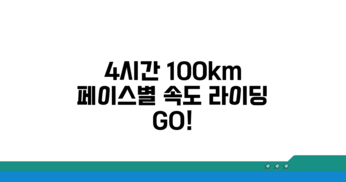 4시간 100km 라이딩 페이스별 속도