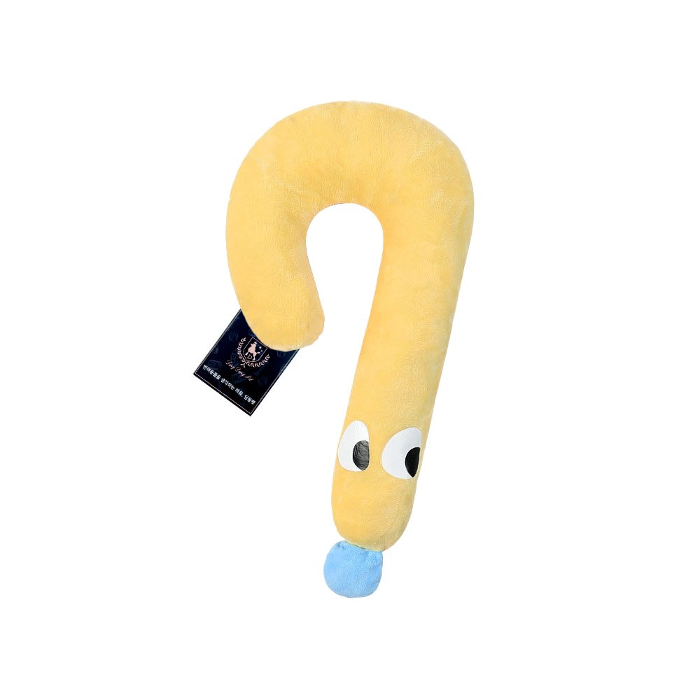 딩동펫 반려동물 물음표 코튼 애착인형 목베개, 옐로우, 1개 상세 이미지 2