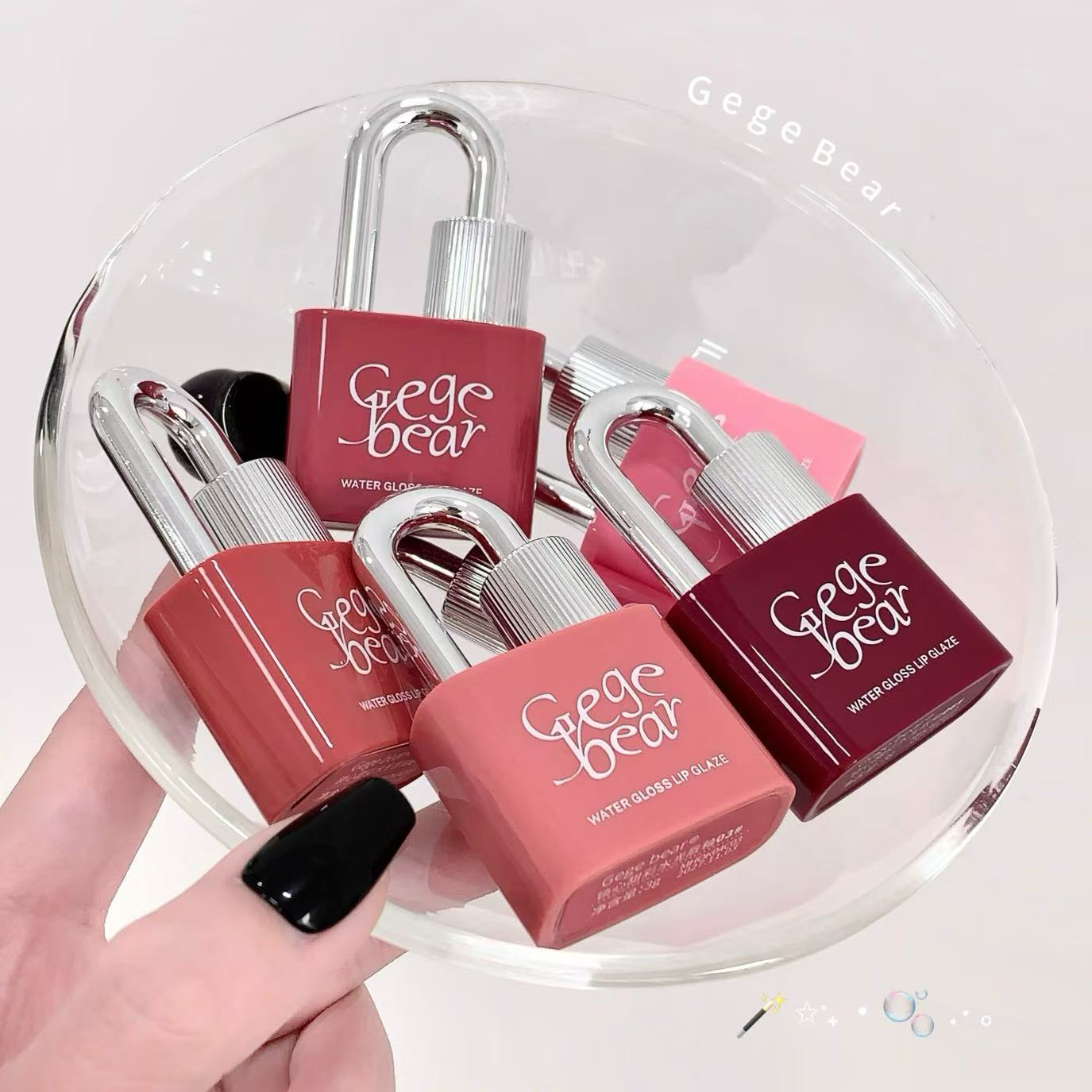 Gege bear 귀여운 자물쇠 틴트 워터 글로우 촉촉 미러 립 틴트 학생 가성비 꾸안꾸 여고생 틴트, 1개, 05# 리치 애쉬 핑크 상세 이미지 1