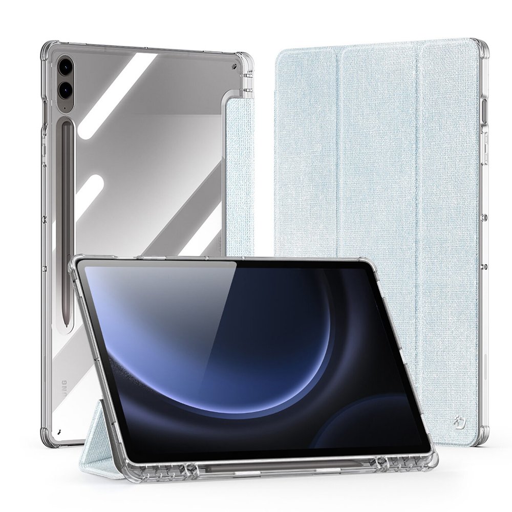 갤럭시탭 S9 FE 플러스 케이스 투명 스마트 커버 S펜 수납 유니드 블랙, 탭 S9 FE+/S9+ 상세 이미지 2