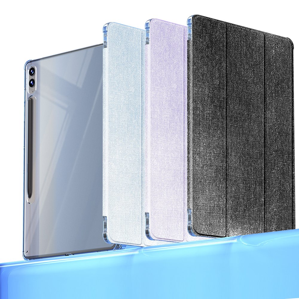 갤럭시탭 S9 FE 플러스 케이스 투명 스마트 커버 S펜 수납 유니드 블랙, 탭 S9 FE+/S9+ 상세 이미지 2