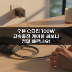 우븐 C타입 100W 고속충전 케이블 써보니 정말 빠르네요! 우븐 C타입 100W 고속충전 케이블 써보니 정말 빠르네요!