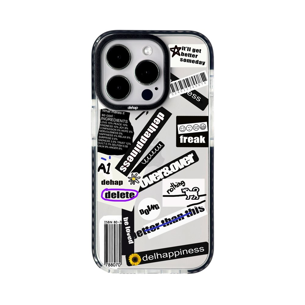 dehap 아이폰 16프로 맥스 케이스 블랙 라벨 투명 상세 이미지 2