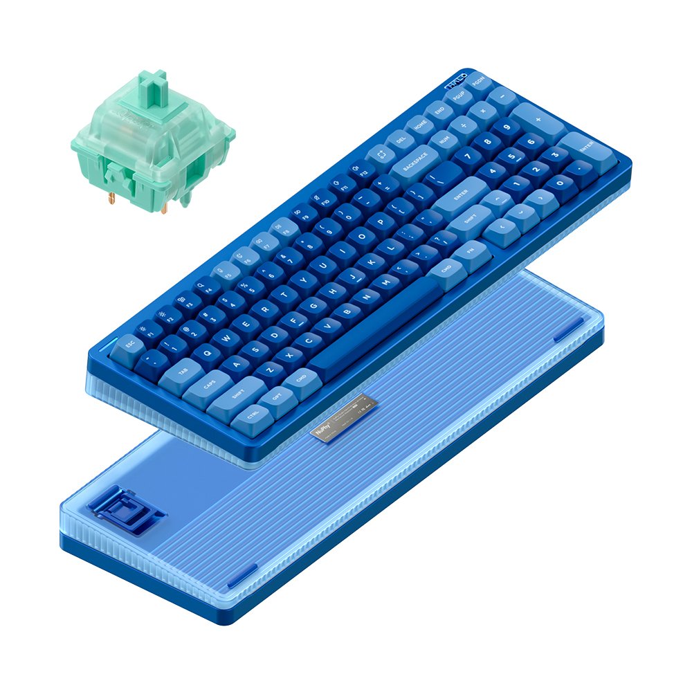 NUPHY Halo96 V2 기계식 키보드 블루투스 유선 무선 영문 각인 블루 라군, 민트축 상세 이미지 1