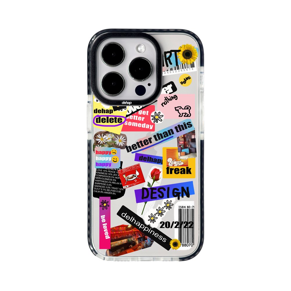 dehap 아이폰 16프로 맥스 케이스 블랙 라벨 투명 상세 이미지 1