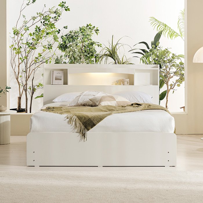 E0 보루네오 벨루카 4서랍 벙커수납형 LED 침대프레임 SS(슈퍼싱글), 오크 상세 이미지 1