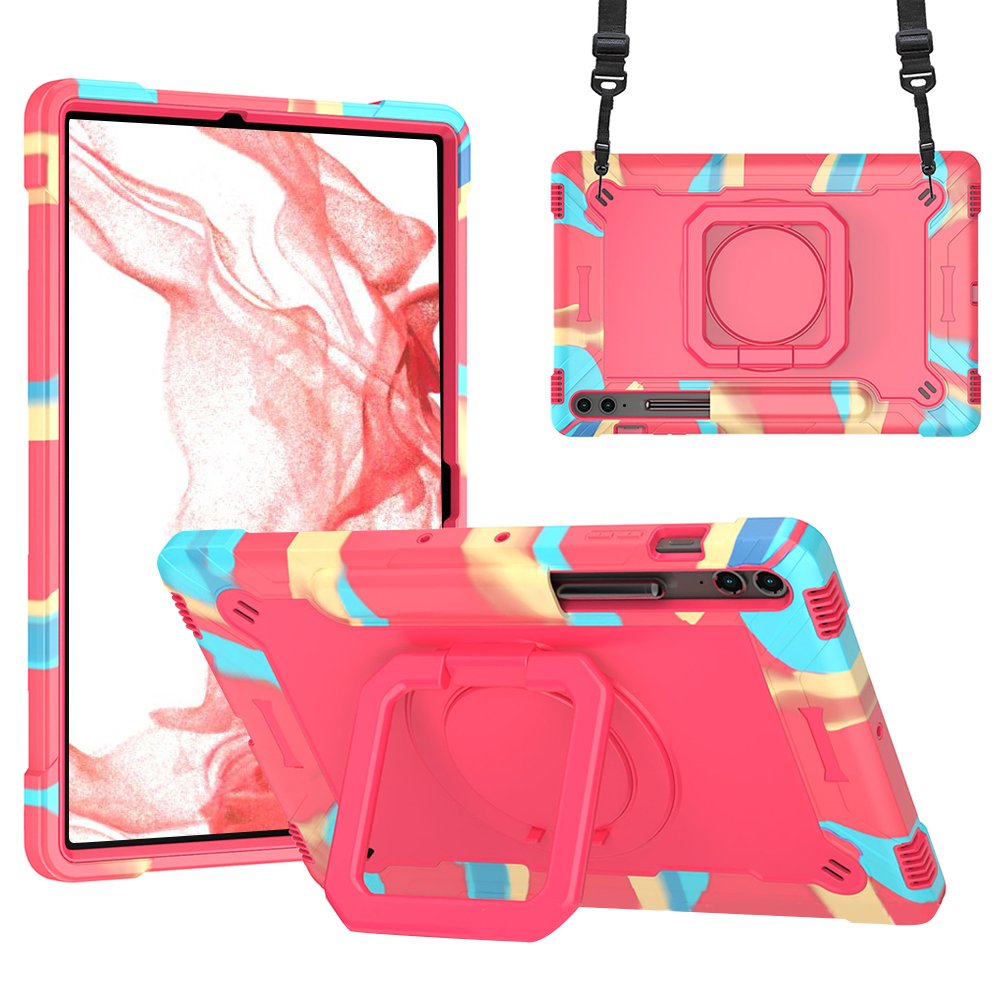 갤럭시탭 S9 FE 플러스 케이스 범퍼 회전 스퀘어 스트랩 아머 레인보우블루, 탭 S9 FE+/S9+ 상세 이미지 2