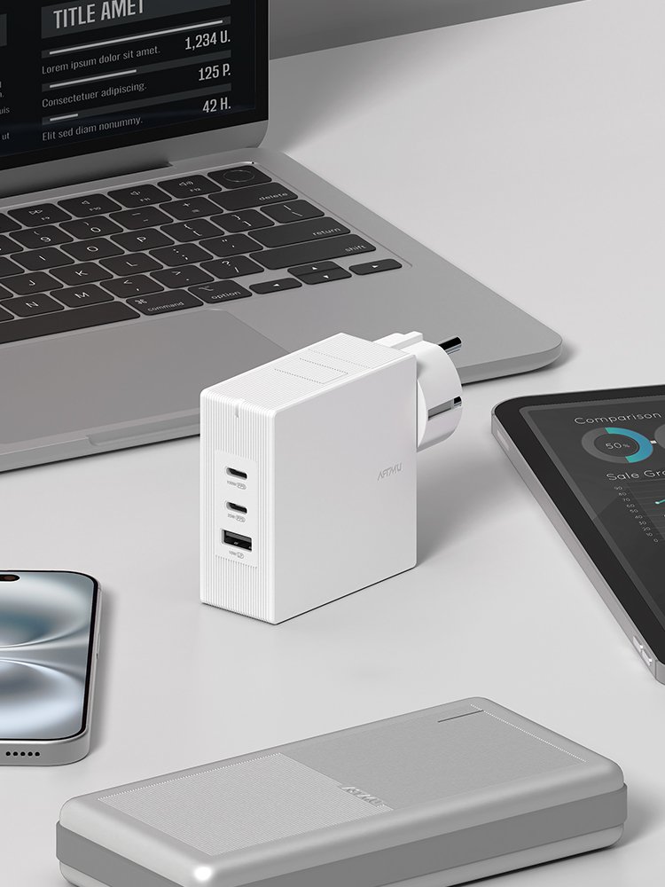 USB PD 100W 여행용 접지 멀티 초고속충전기 GT110 블랙 상세 이미지 2