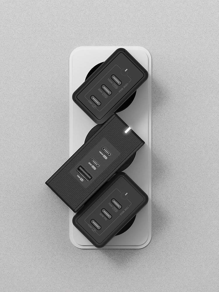 USB PD 100W 여행용 접지 멀티 초고속충전기 GT110 블랙 상세 이미지 1