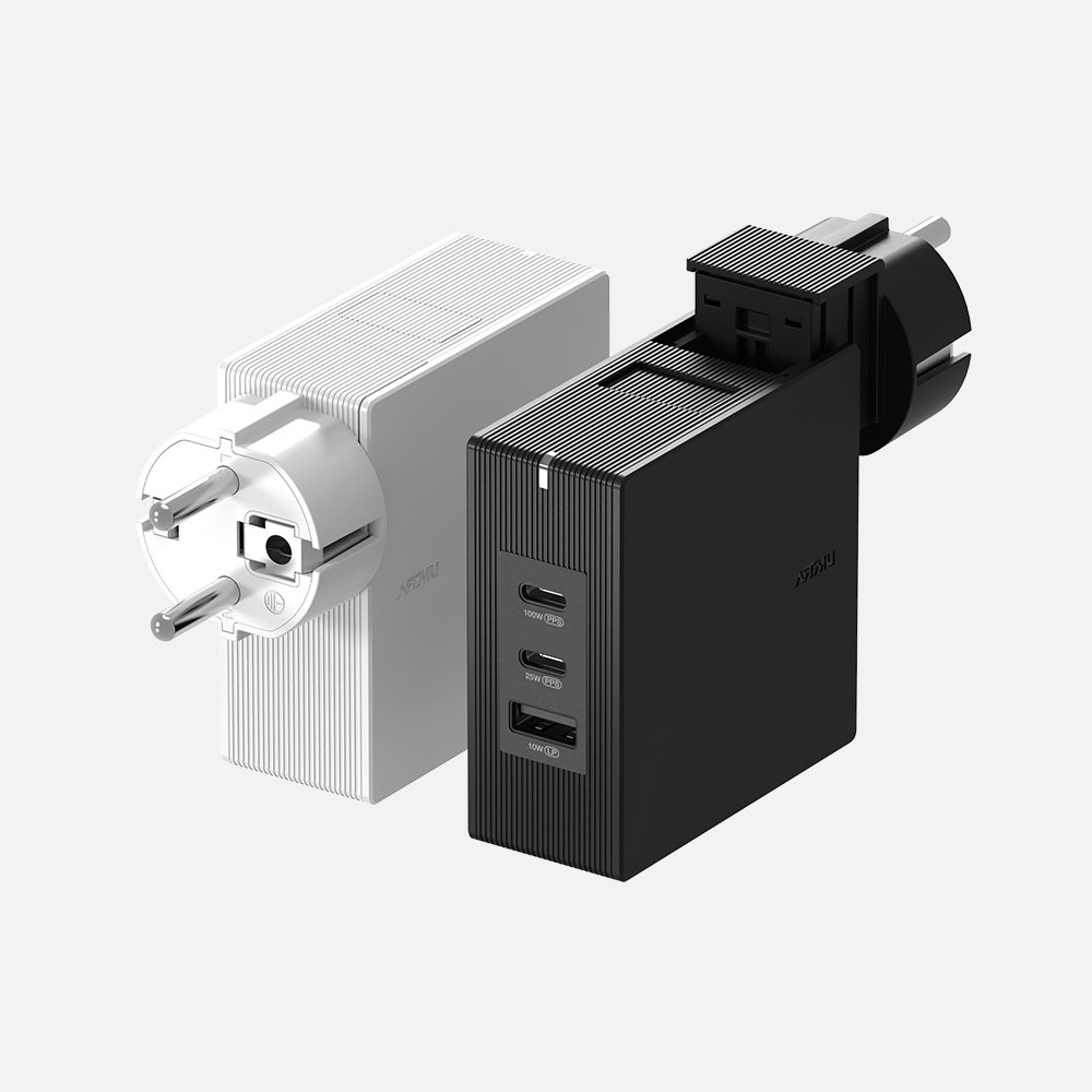 USB PD 100W 여행용 접지 멀티 초고속충전기 GT110 블랙 상세 이미지 1