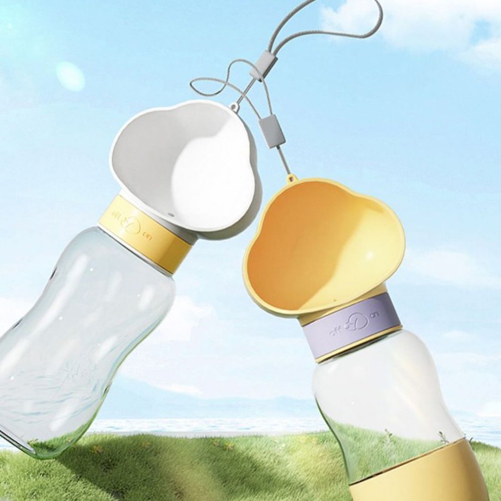 구름 물통 350ml 휴대용 산책 원터치 간식 애견 물병 강아지 편리한 외출 급수기 텀블러 여행용 보틀 상세 이미지 1