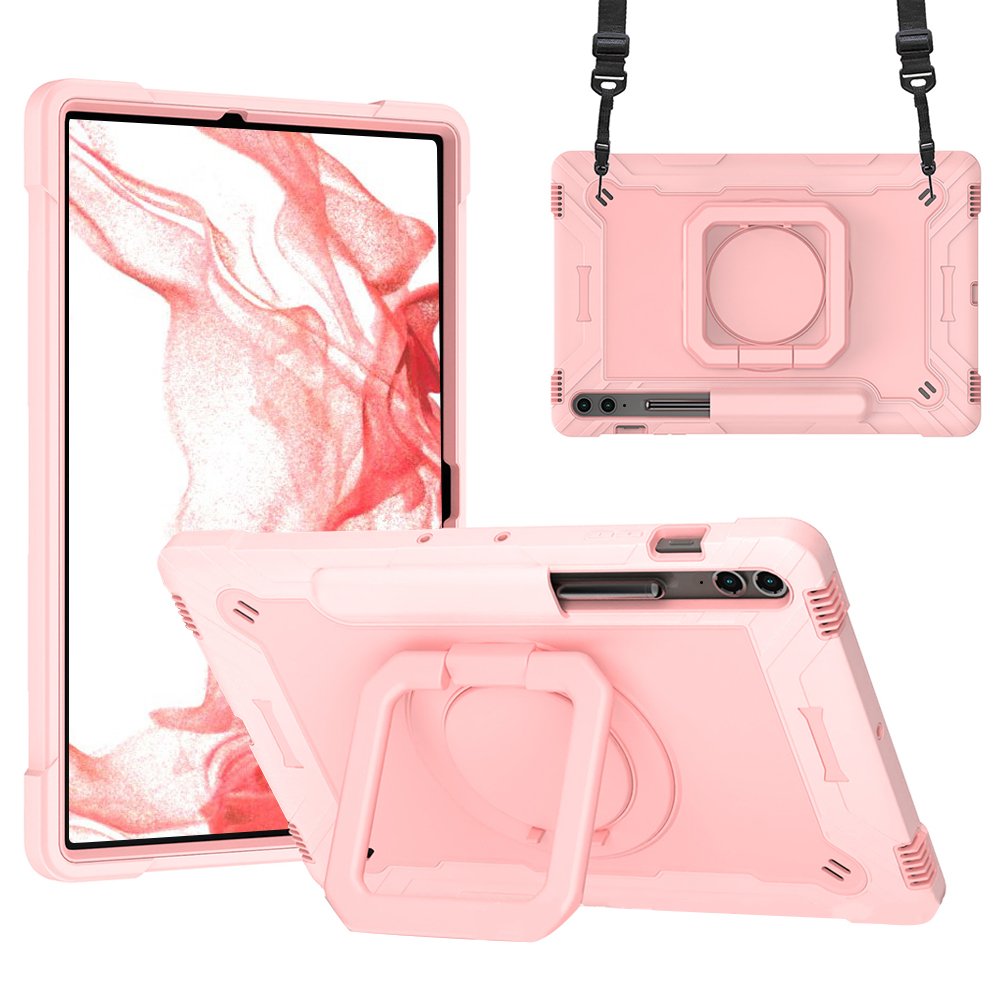 갤럭시탭 S9 FE 플러스 케이스 범퍼 회전 스퀘어 스트랩 아머 레인보우블루, 탭 S9 FE+/S9+ 상세 이미지 2