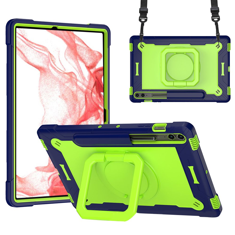 갤럭시탭 S9 FE 플러스 케이스 범퍼 회전 스퀘어 스트랩 아머 레인보우블루, 탭 S9 FE+/S9+ 상세 이미지 1