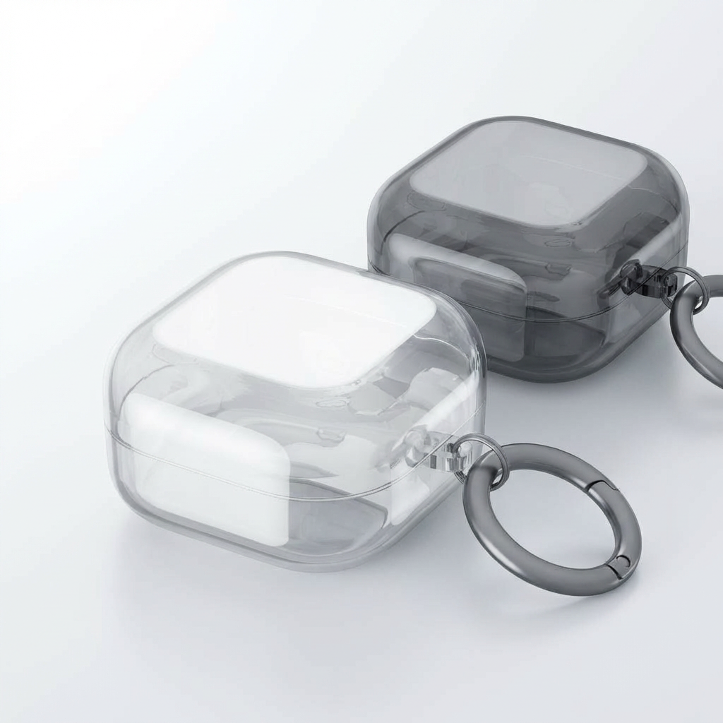 갤럭시 버즈4 프로 실리콘 투명 케이스 변색 방지 프리미엄 커버 카라비너 세트 호환 상세 이미지 1